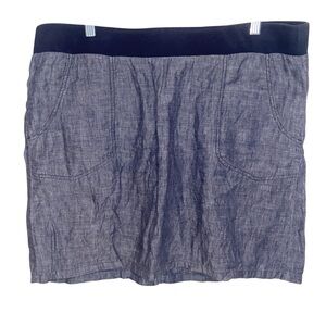 Toad&Co Skirt Womens XL Blue Chambray Lightweight Denim Pockets Outdoor Gorpcore